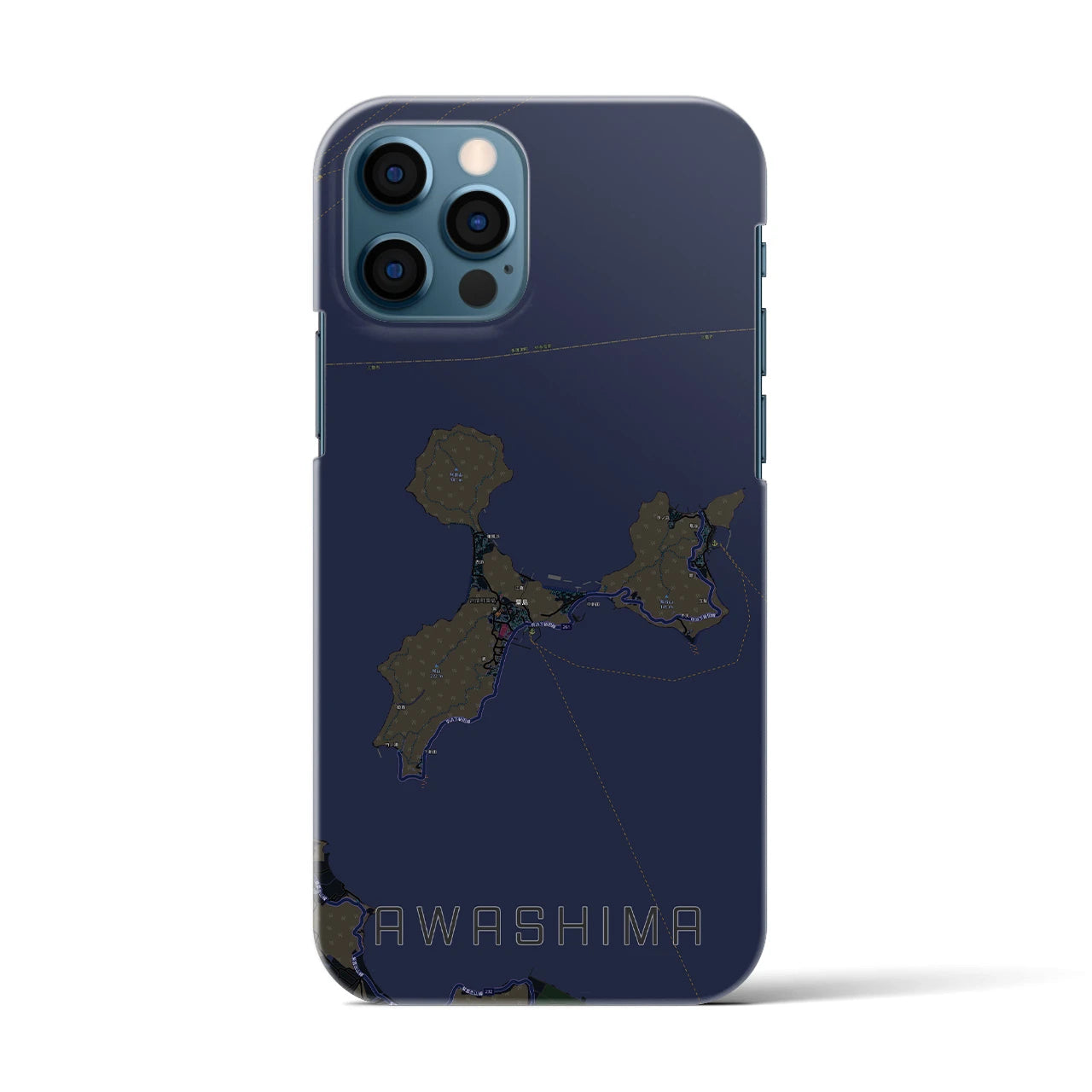 【粟島(香川県)】地図柄iPhoneケース(バックカバータイプ)