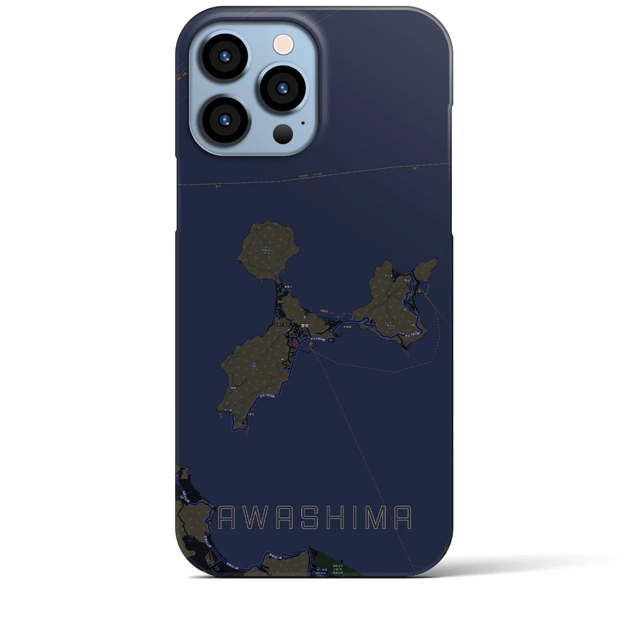 【粟島(香川県)】地図柄iPhoneケース(バックカバータイプ)