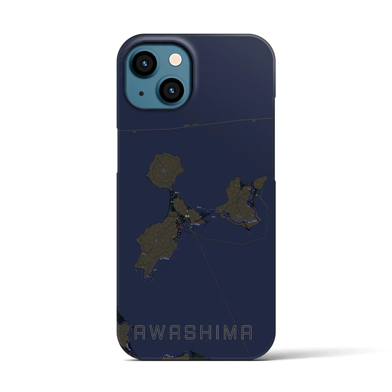 【粟島(香川県)】地図柄iPhoneケース(バックカバータイプ)