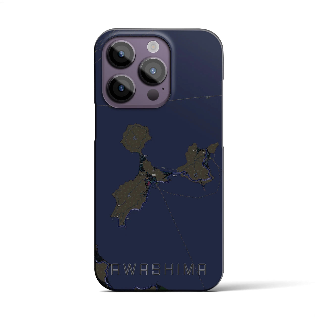 【粟島(香川県)】地図柄iPhoneケース(バックカバータイプ)