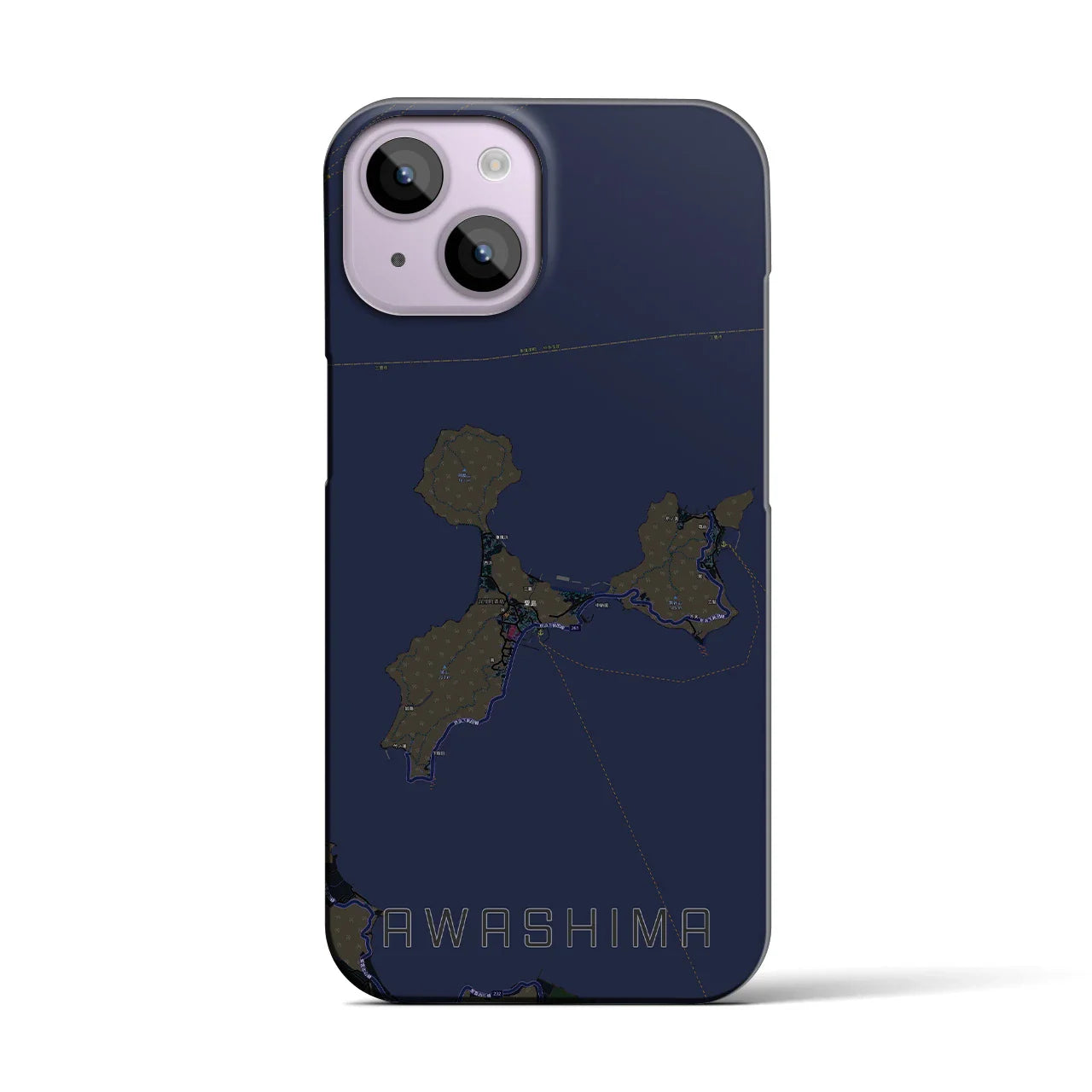 【粟島(香川県)】地図柄iPhoneケース(バックカバータイプ)