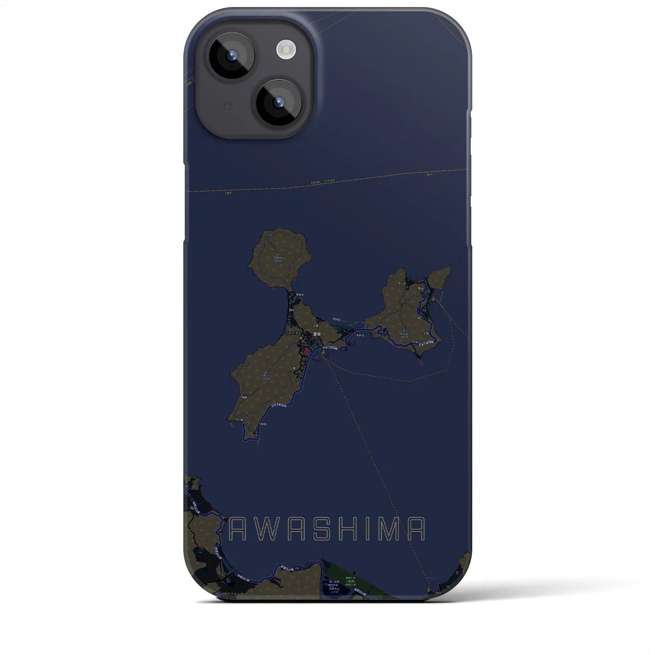 【粟島(香川県)】地図柄iPhoneケース(バックカバータイプ)