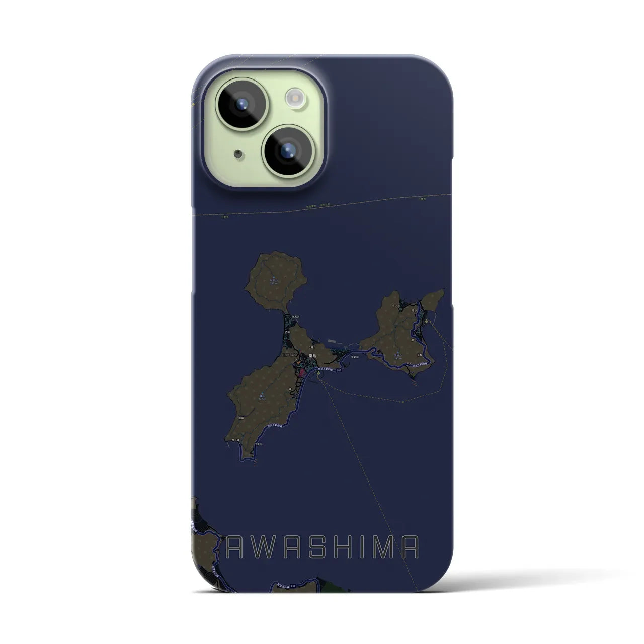 【粟島(香川県)】地図柄iPhoneケース(バックカバータイプ)