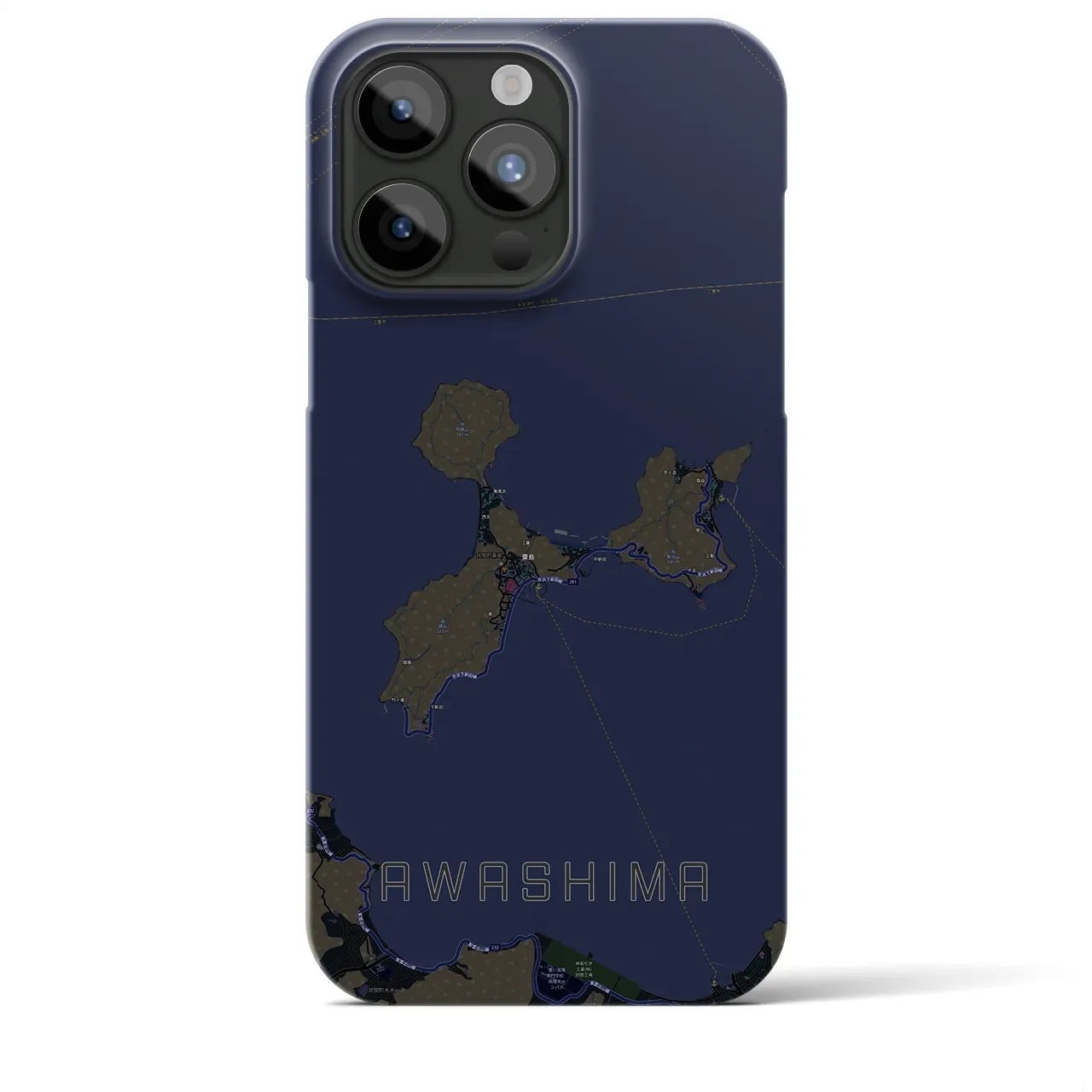 【粟島(香川県)】地図柄iPhoneケース(バックカバータイプ)