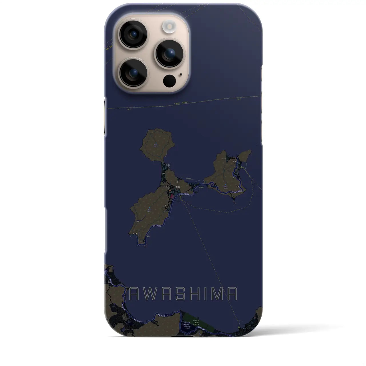 【粟島(香川県)】地図柄iPhoneケース(バックカバータイプ)