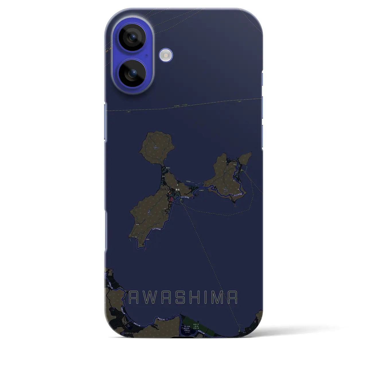 【粟島(香川県)】地図柄iPhoneケース(バックカバータイプ)