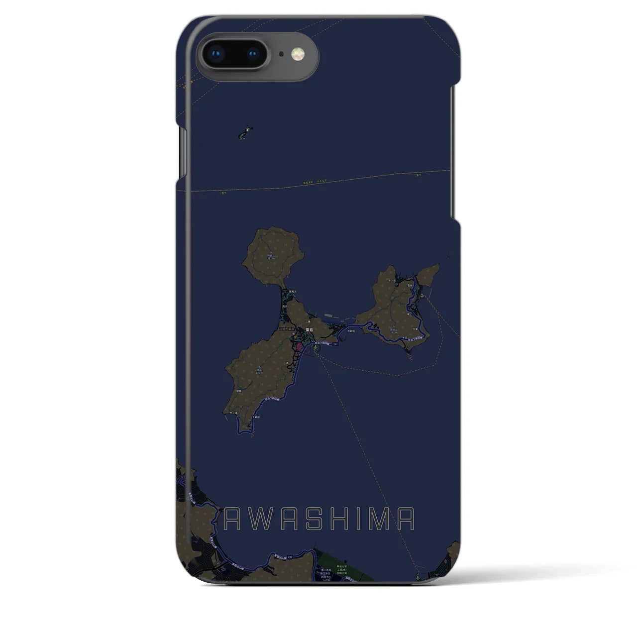 【粟島(香川県)】地図柄iPhoneケース(バックカバータイプ)