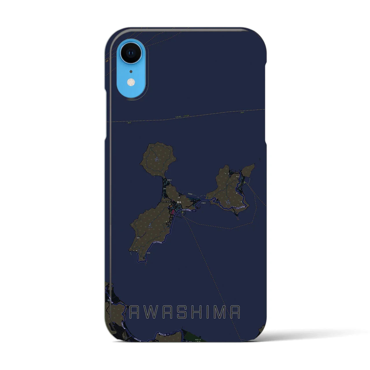 【粟島(香川県)】地図柄iPhoneケース(バックカバータイプ)