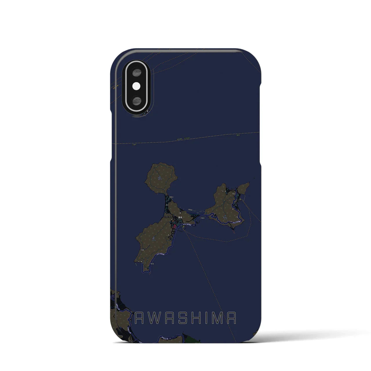 【粟島(香川県)】地図柄iPhoneケース(バックカバータイプ)
