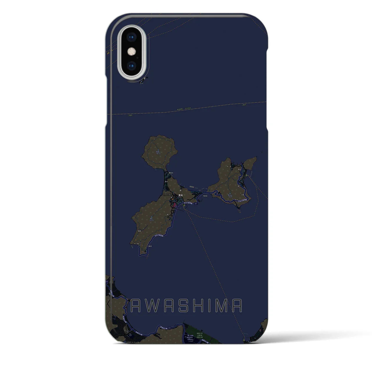【粟島(香川県)】地図柄iPhoneケース(バックカバータイプ)