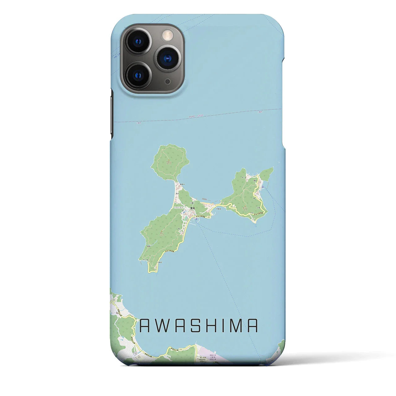 【粟島(香川県)】地図柄iPhoneケース(バックカバータイプ)