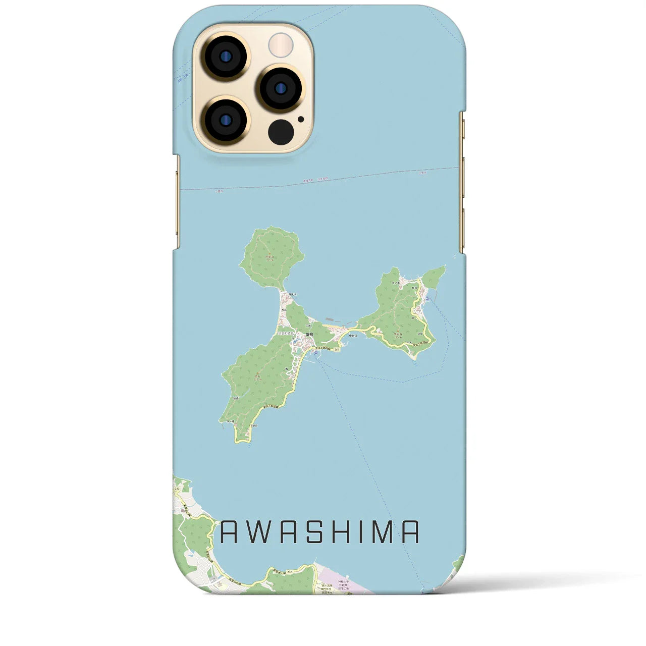 【粟島(香川県)】地図柄iPhoneケース(バックカバータイプ)