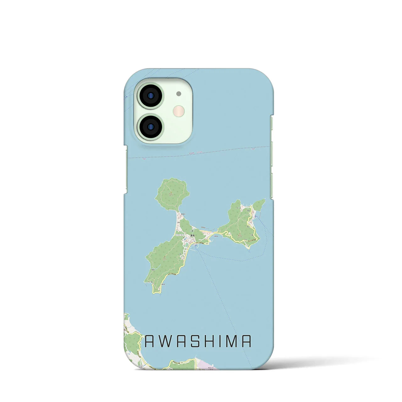 【粟島(香川県)】地図柄iPhoneケース(バックカバータイプ)