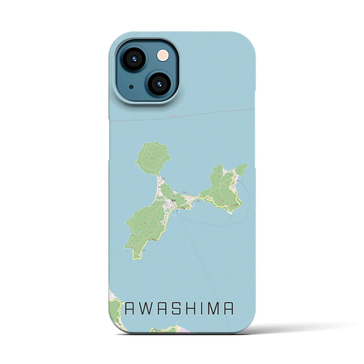 【粟島(香川県)】地図柄iPhoneケース(バックカバータイプ)