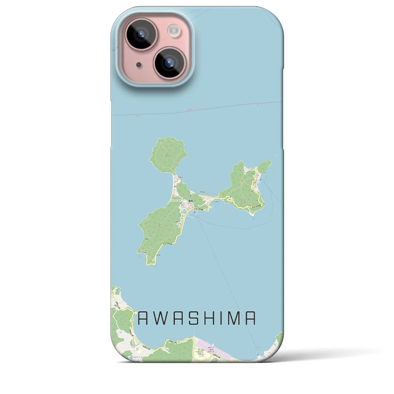 【粟島(香川県)】地図柄iPhoneケース(バックカバータイプ)