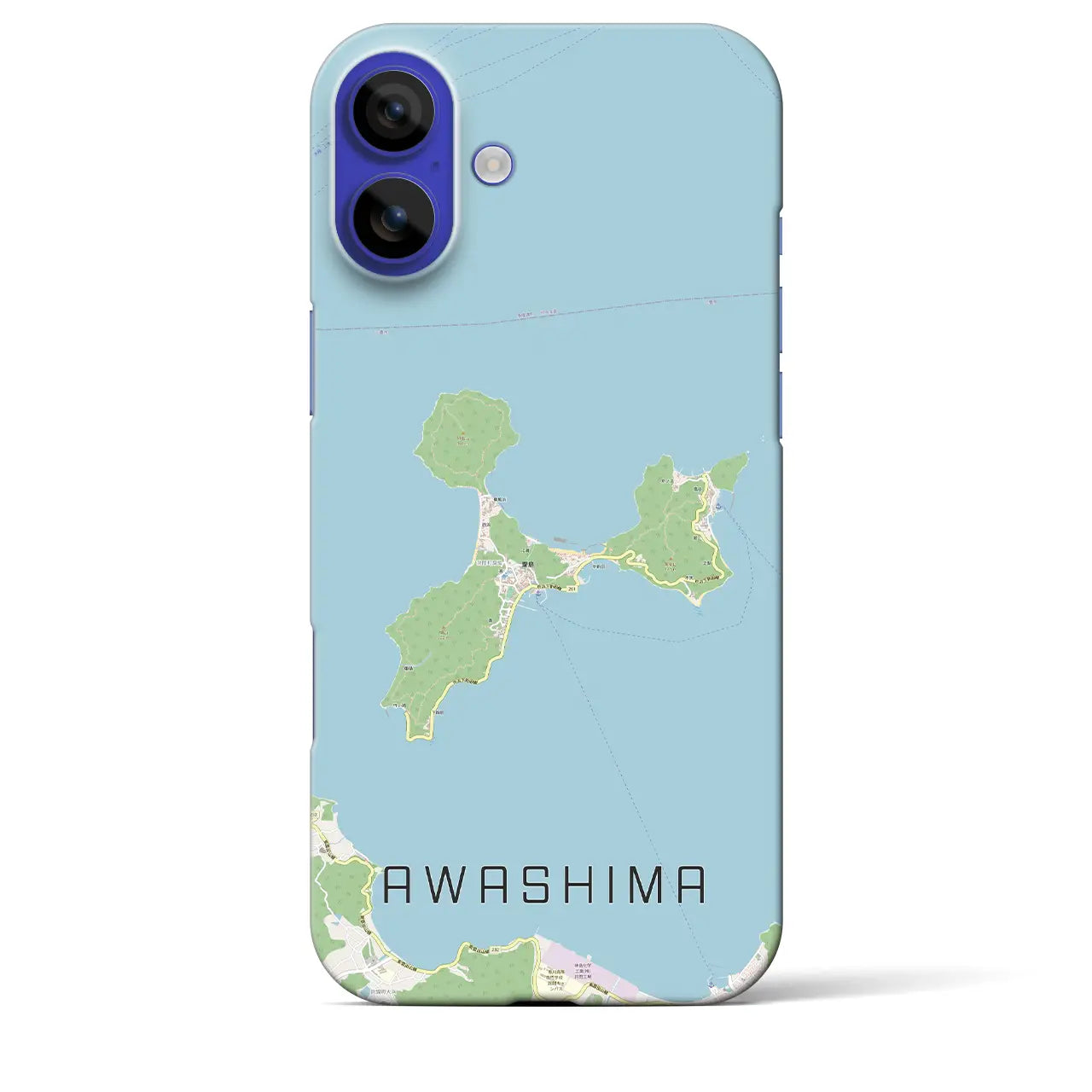 【粟島(香川県)】地図柄iPhoneケース(バックカバータイプ)ブラック・iPhone 16 Pro Max 用