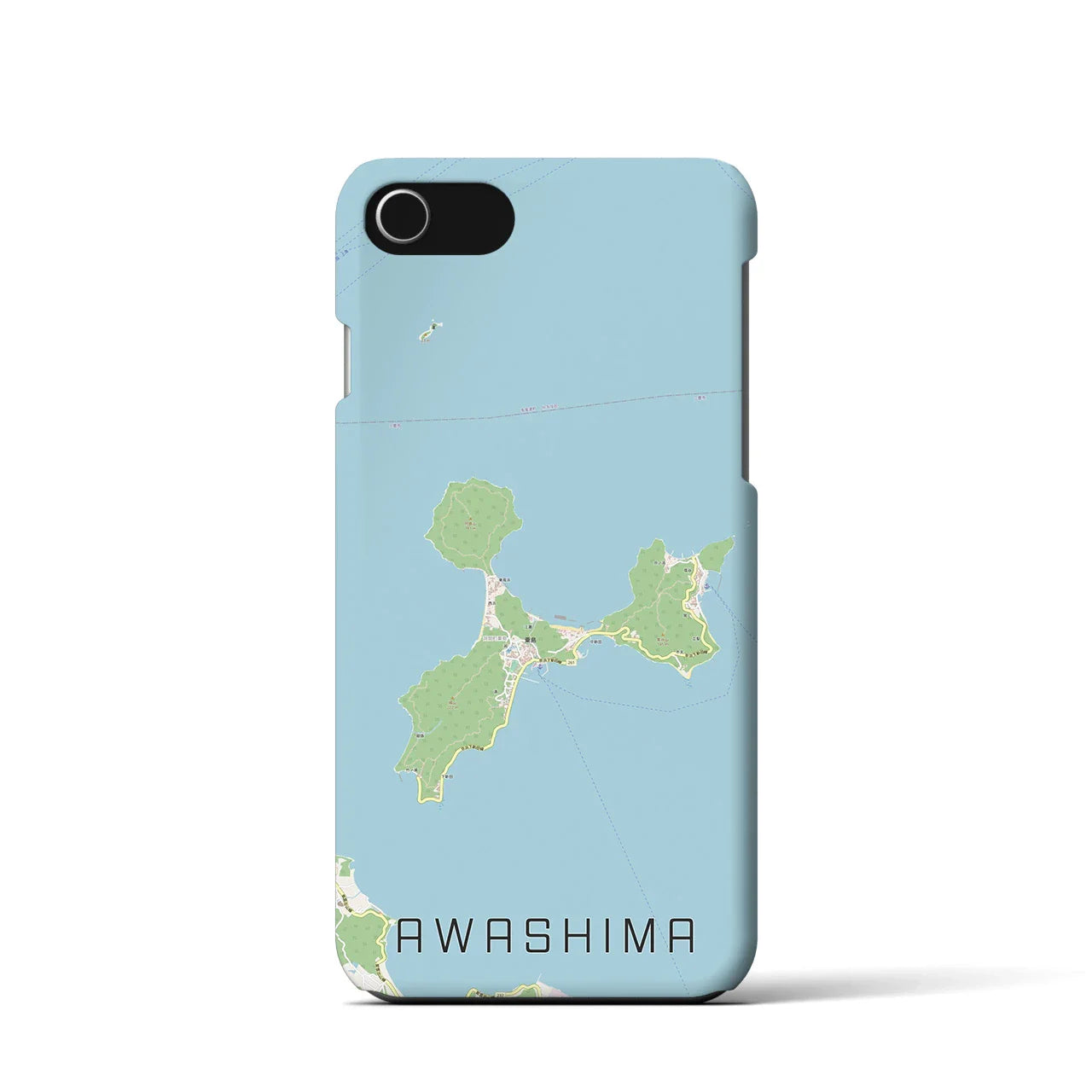 【粟島(香川県)】地図柄iPhoneケース(バックカバータイプ)