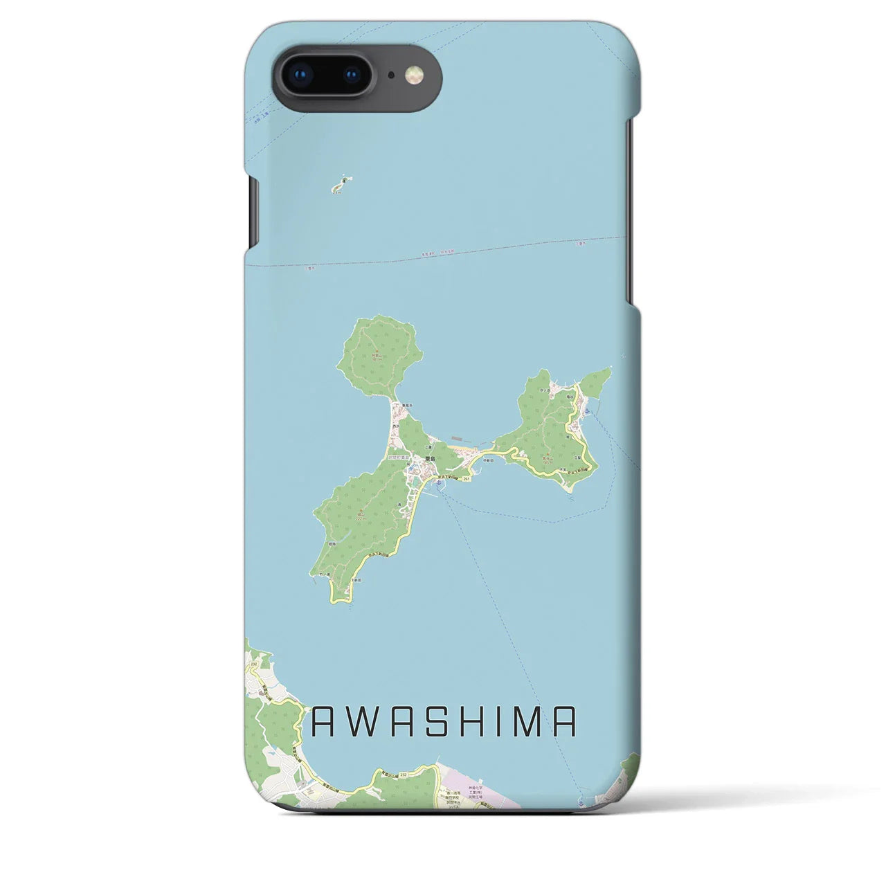 【粟島(香川県)】地図柄iPhoneケース(バックカバータイプ)
