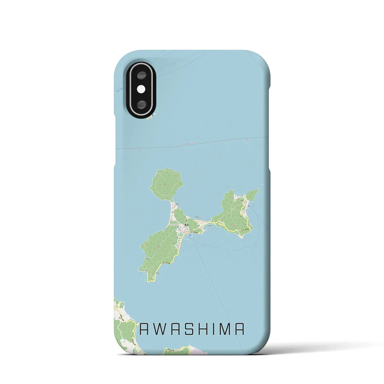 【粟島(香川県)】地図柄iPhoneケース(バックカバータイプ)