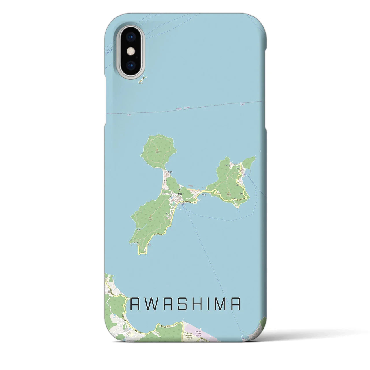 【粟島(香川県)】地図柄iPhoneケース(バックカバータイプ)