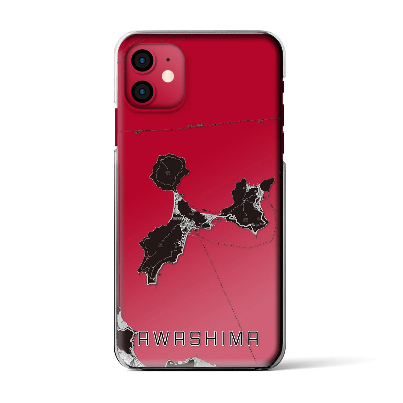 【粟島(香川県)】地図柄iPhoneケース(クリアタイプ)