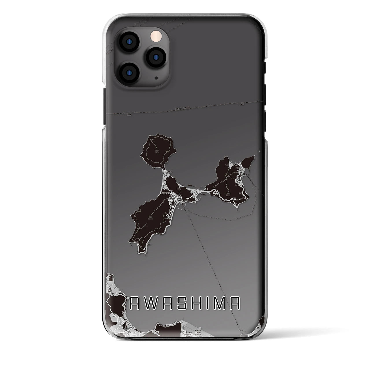 【粟島(香川県)】地図柄iPhoneケース(クリアタイプ)