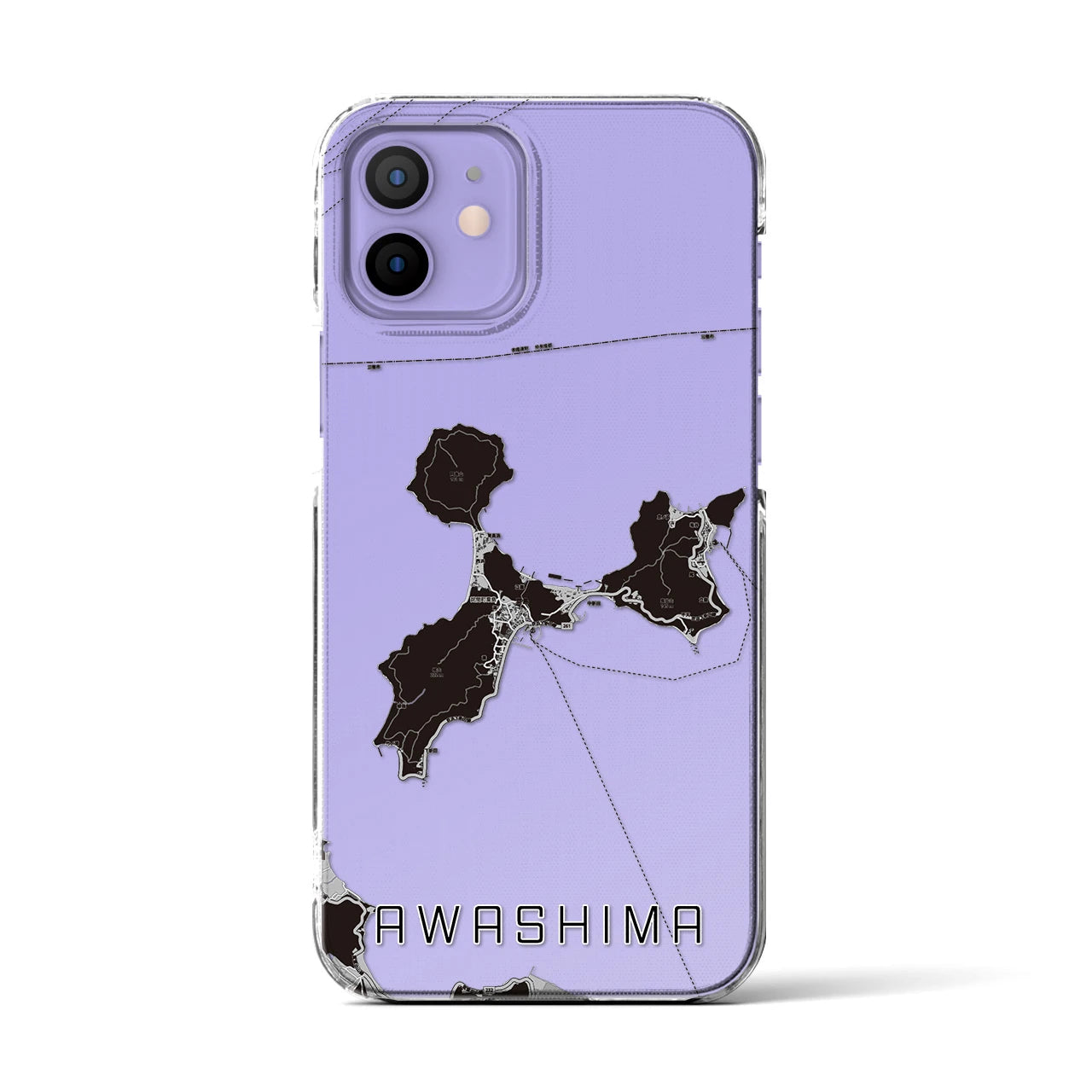 【粟島(香川県)】地図柄iPhoneケース(クリアタイプ)