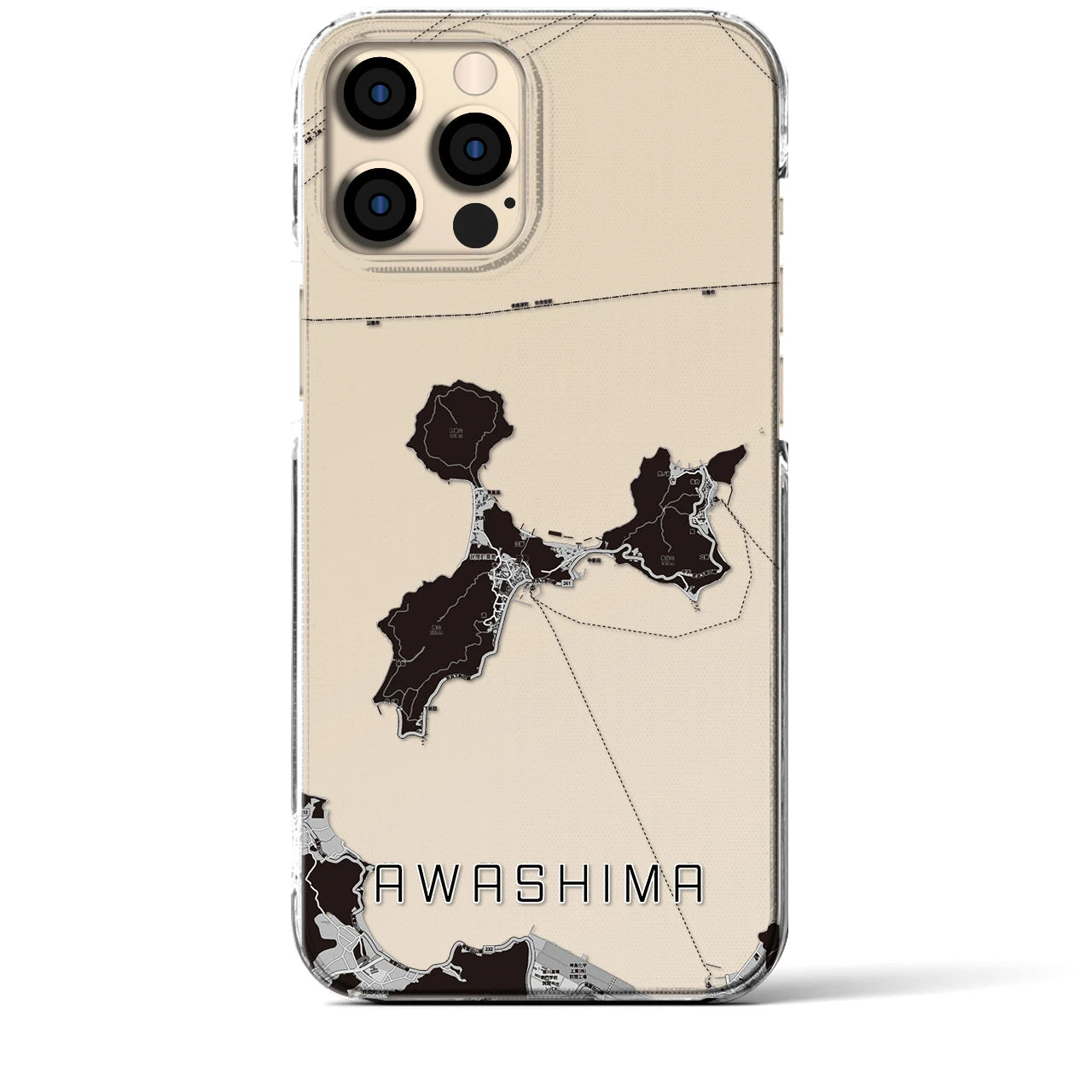 【粟島(香川県)】地図柄iPhoneケース(クリアタイプ)