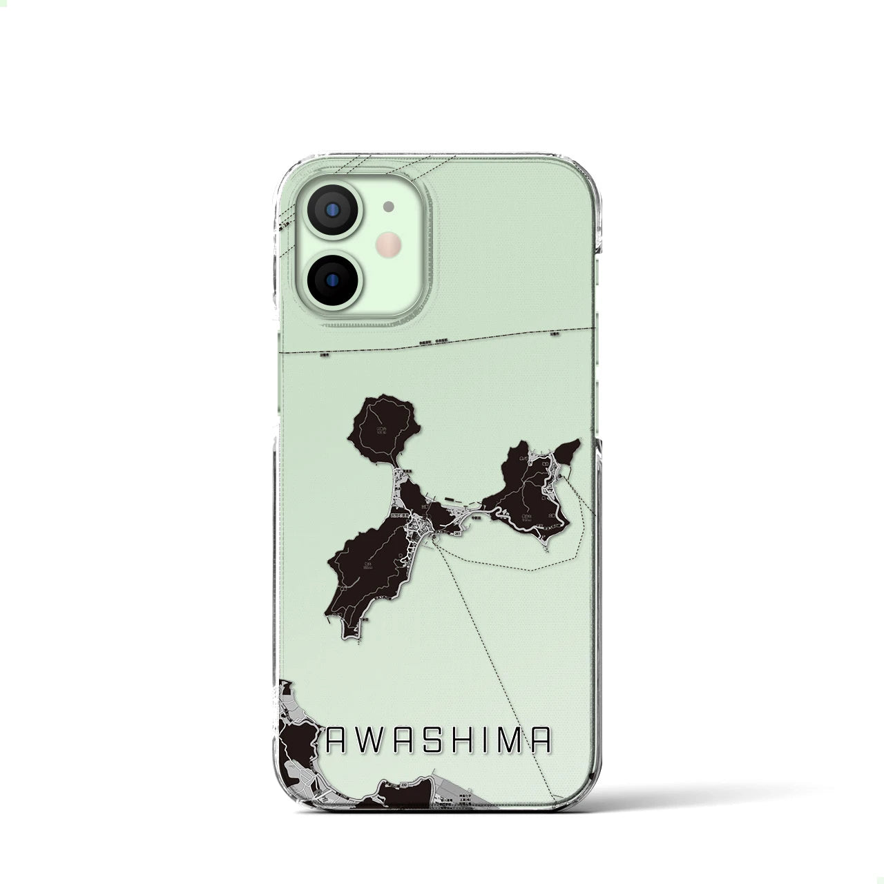 【粟島(香川県)】地図柄iPhoneケース(クリアタイプ)