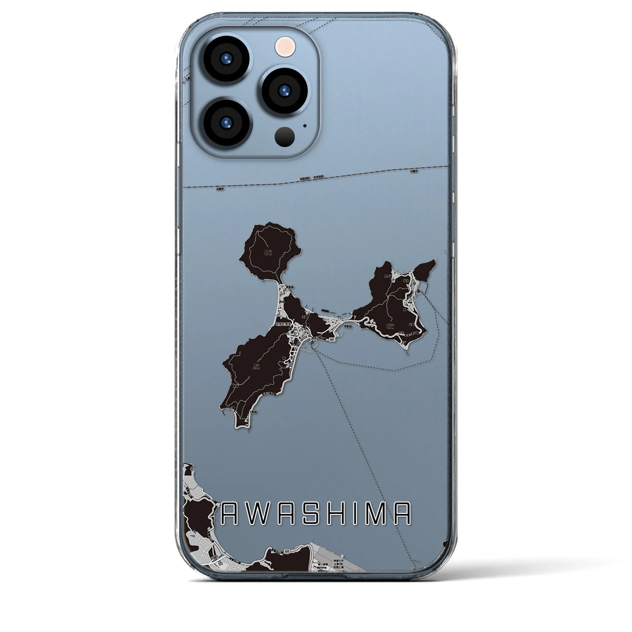 【粟島(香川県)】地図柄iPhoneケース(クリアタイプ)