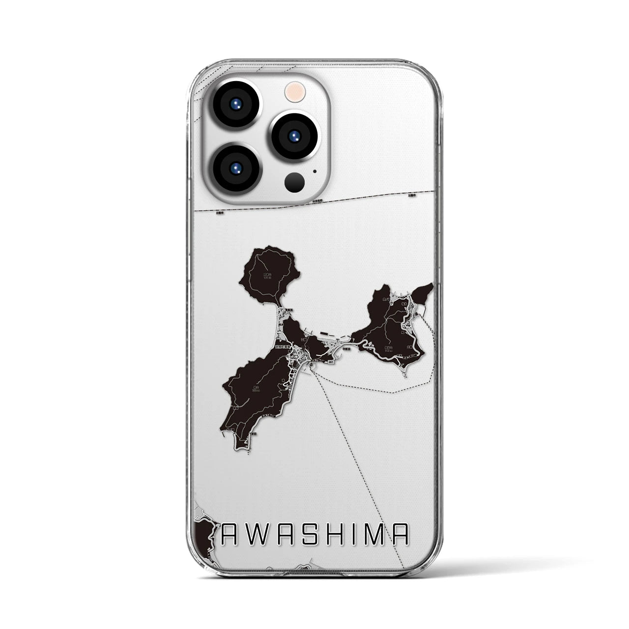 【粟島(香川県)】地図柄iPhoneケース(クリアタイプ)