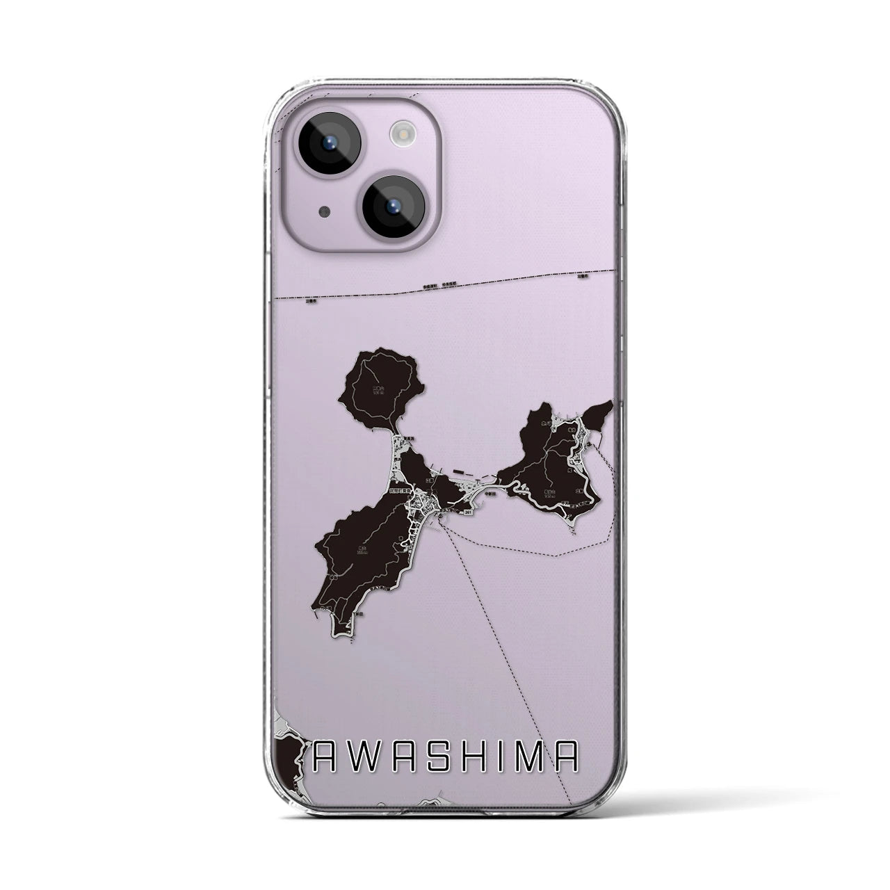 【粟島(香川県)】地図柄iPhoneケース(クリアタイプ)