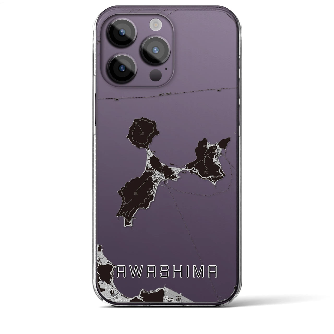 【粟島(香川県)】地図柄iPhoneケース(クリアタイプ)