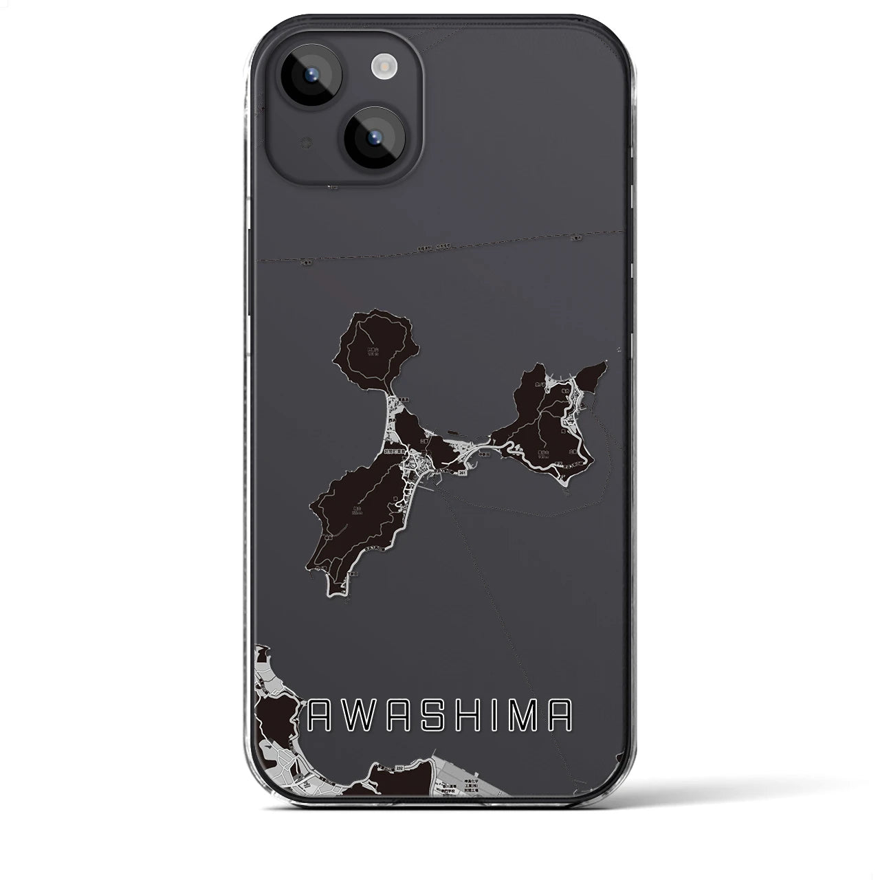 【粟島(香川県)】地図柄iPhoneケース(クリアタイプ)