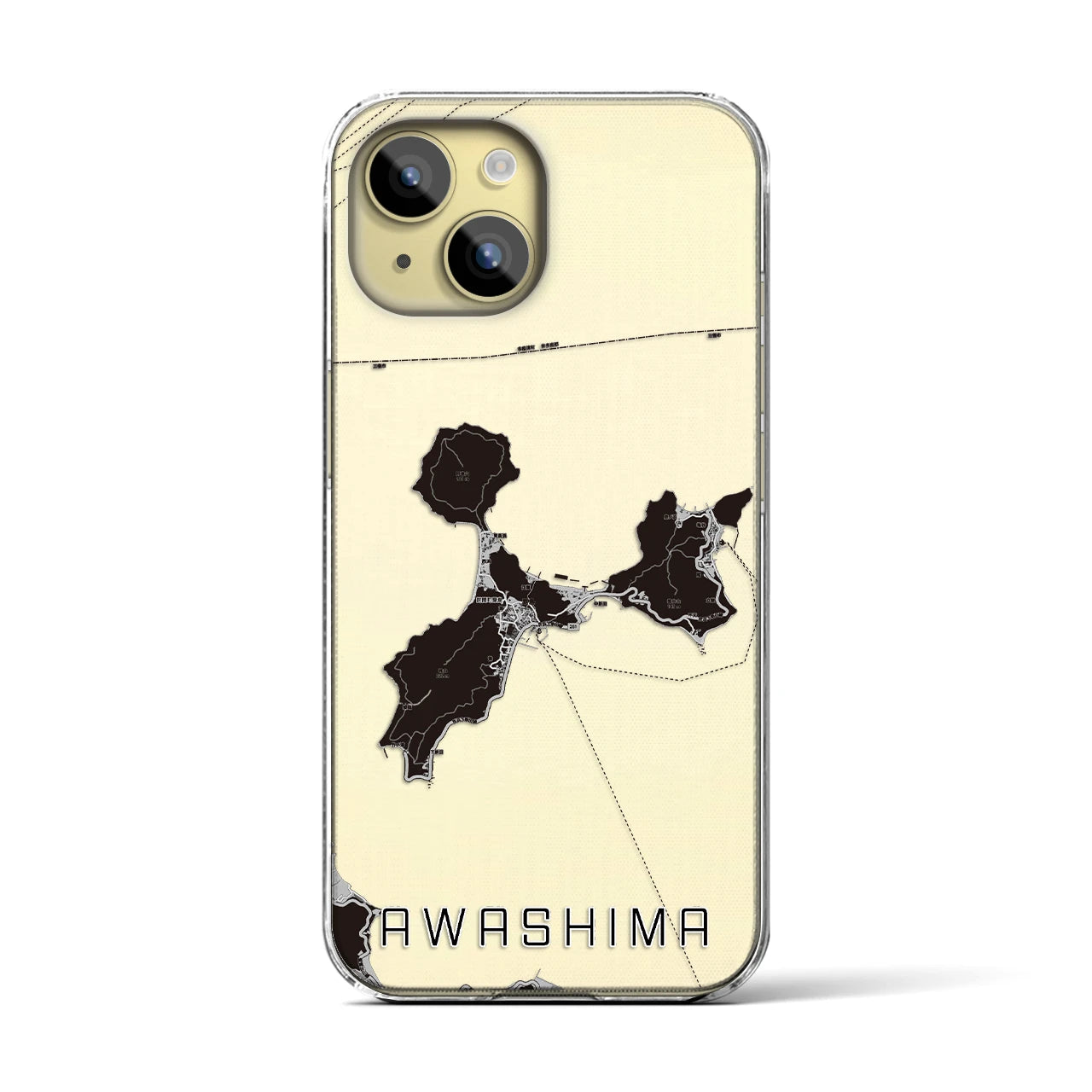 【粟島(香川県)】地図柄iPhoneケース(クリアタイプ)