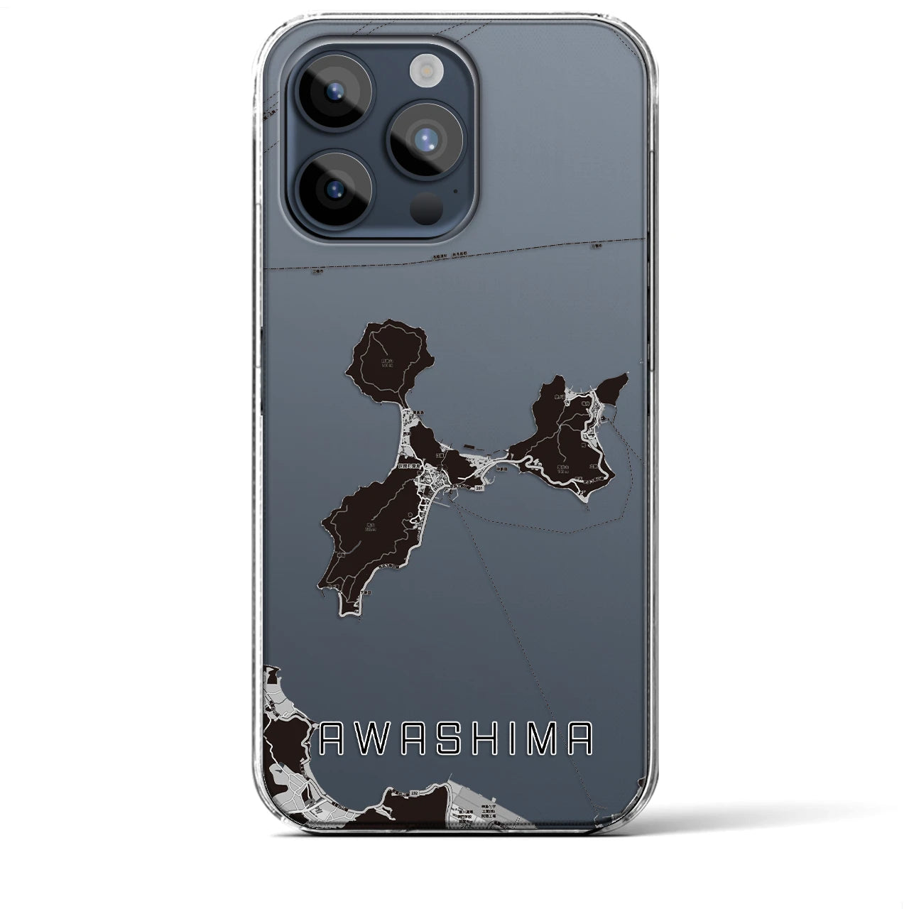 【粟島(香川県)】地図柄iPhoneケース(クリアタイプ)
