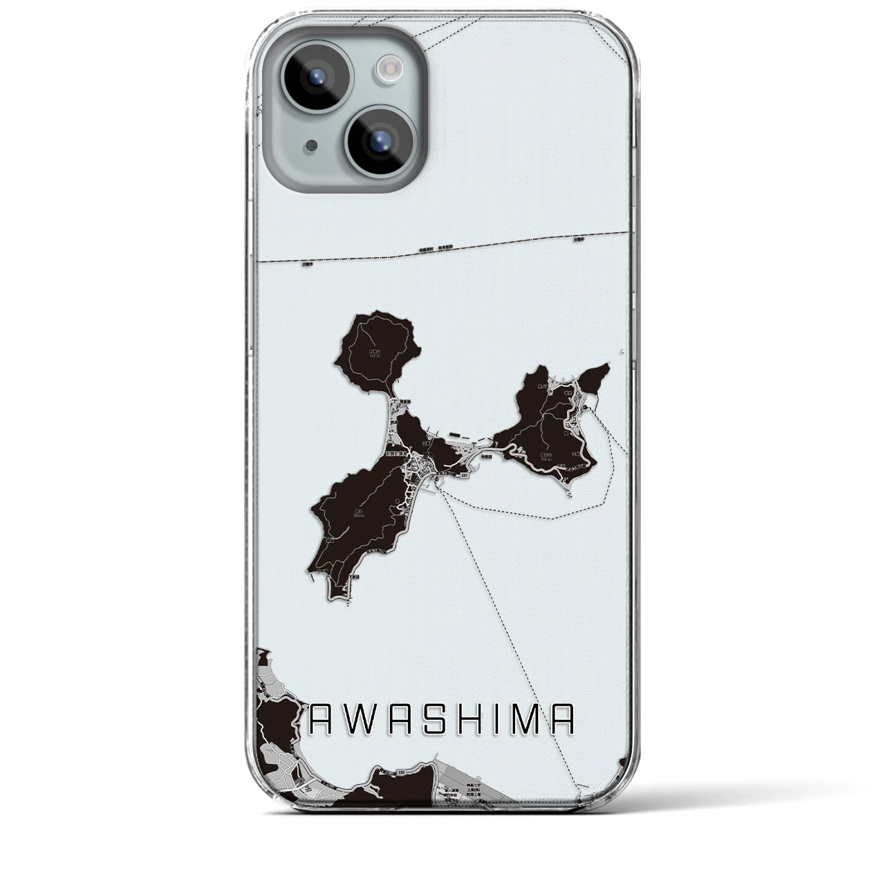 【粟島(香川県)】地図柄iPhoneケース(クリアタイプ)