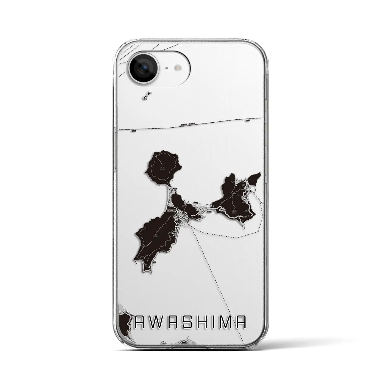 【粟島(香川県)】地図柄iPhoneケース(クリアタイプ)