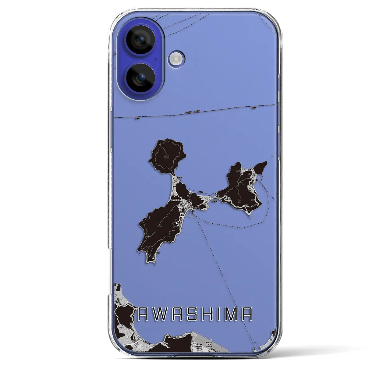 【粟島(香川県)】地図柄iPhoneケース(クリアタイプ)