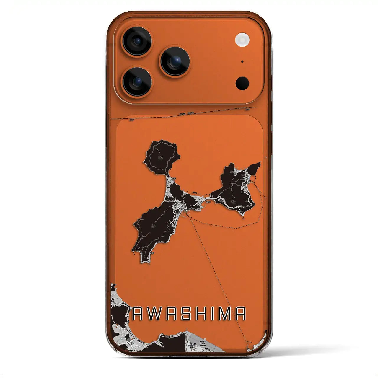 【粟島(香川県)】地図柄iPhoneケース(クリアタイプ)