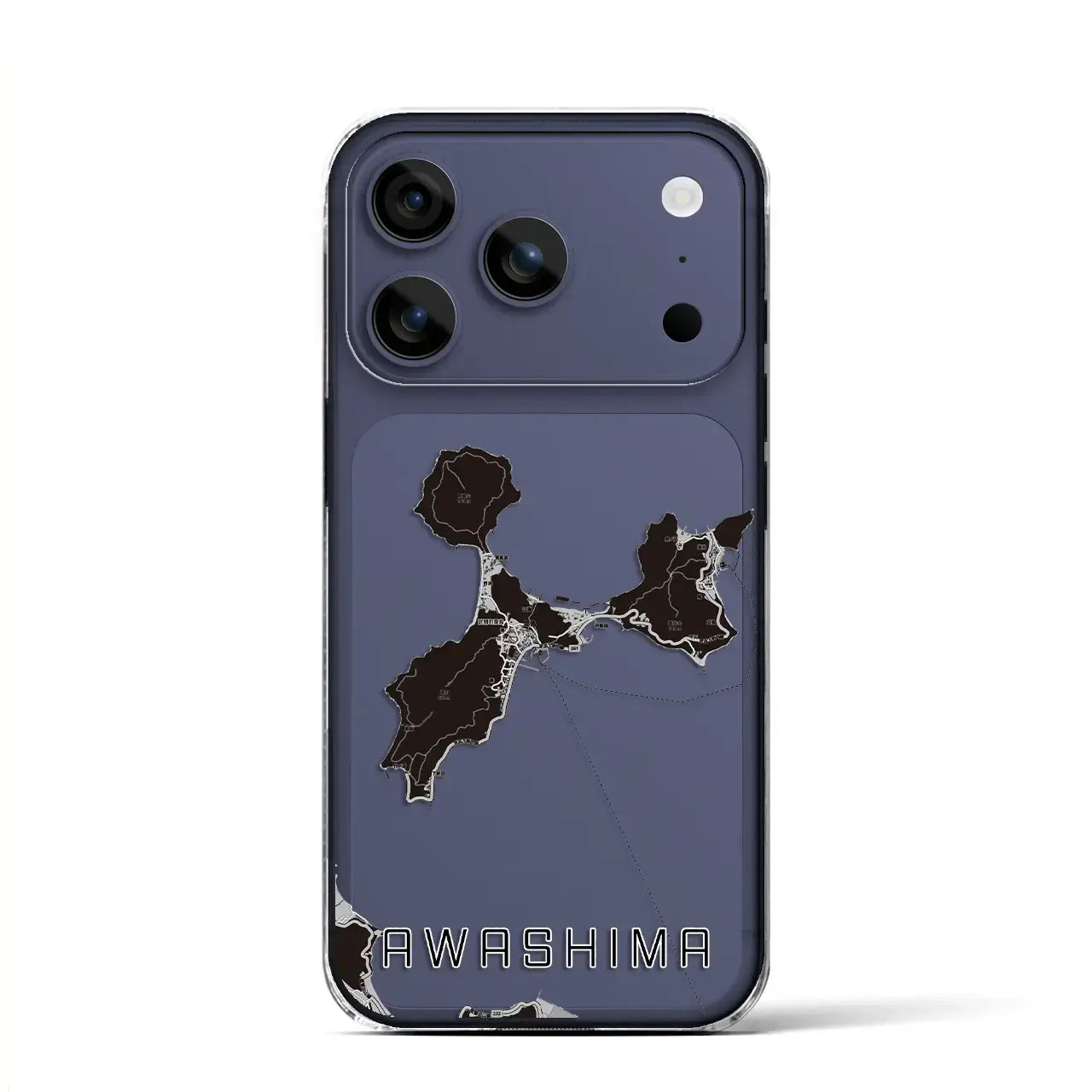 【粟島(香川県)】地図柄iPhoneケース(クリアタイプ)モノトーン・iPhone 17 Pro Max 用