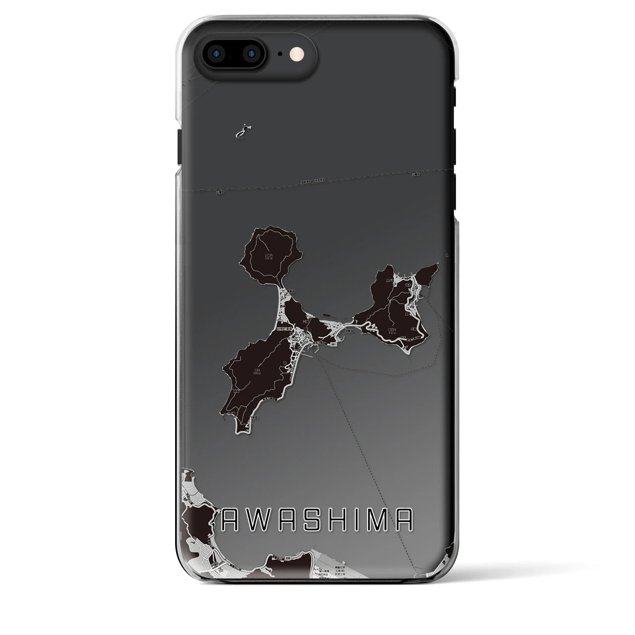 【粟島(香川県)】地図柄iPhoneケース(クリアタイプ)