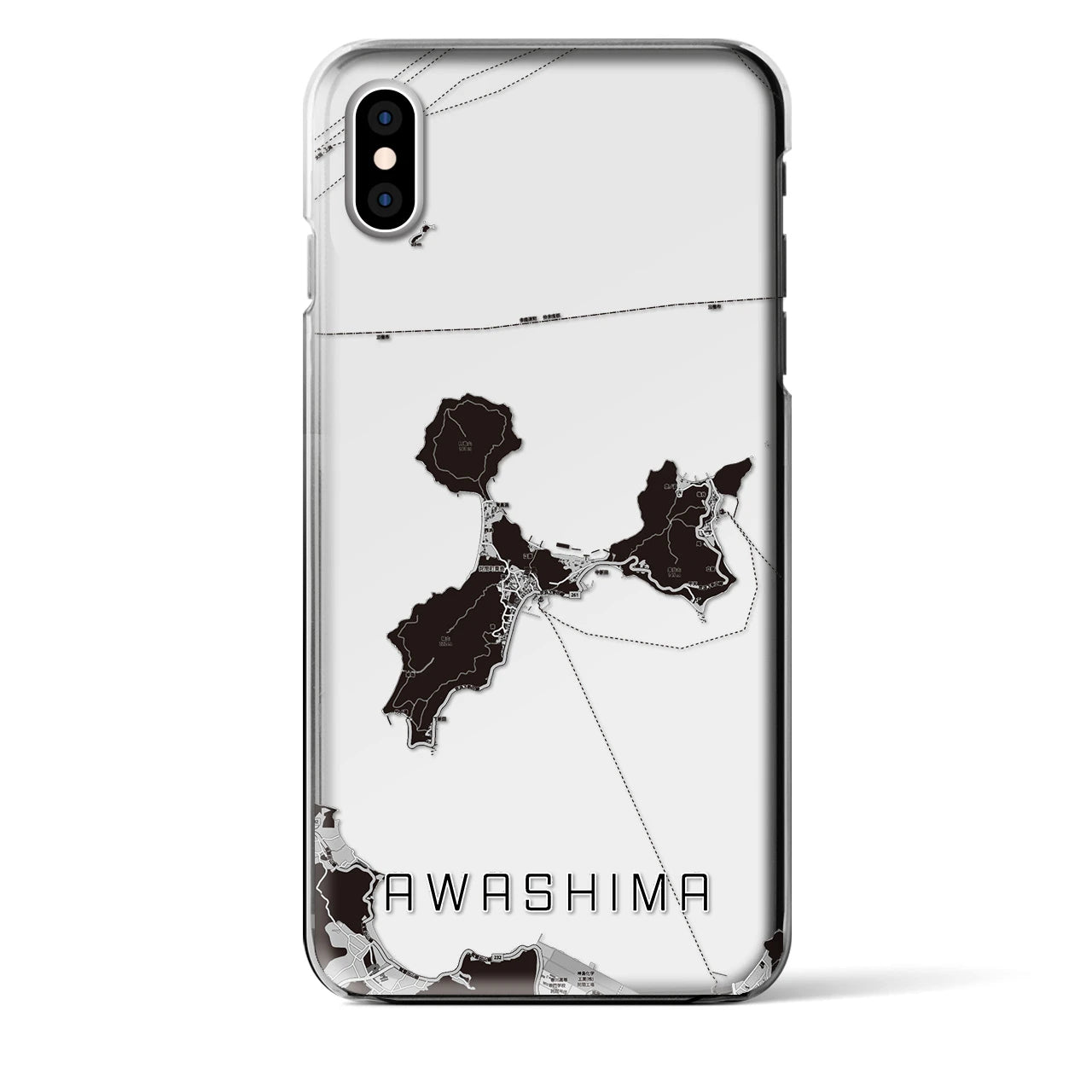 【粟島(香川県)】地図柄iPhoneケース(クリアタイプ)