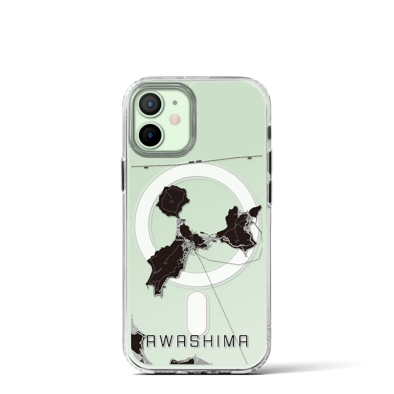 【粟島(香川県)】地図柄iPhoneケース(MagSafeタイプ)