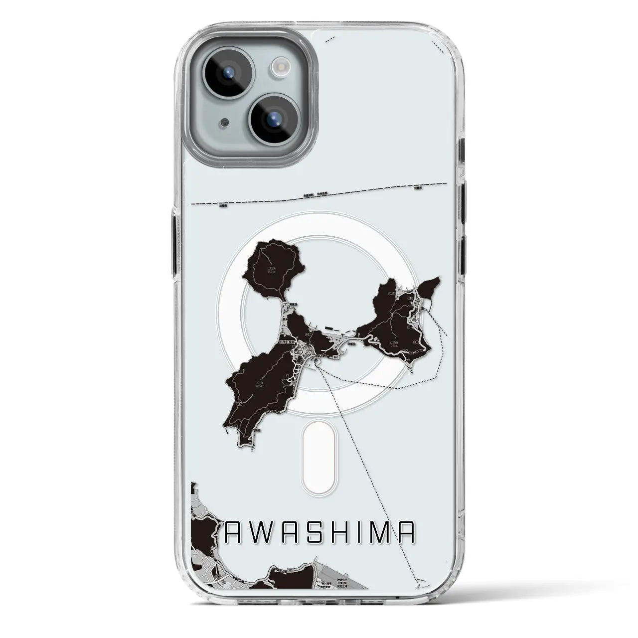 【粟島(香川県)】地図柄iPhoneケース(MagSafeタイプ)
