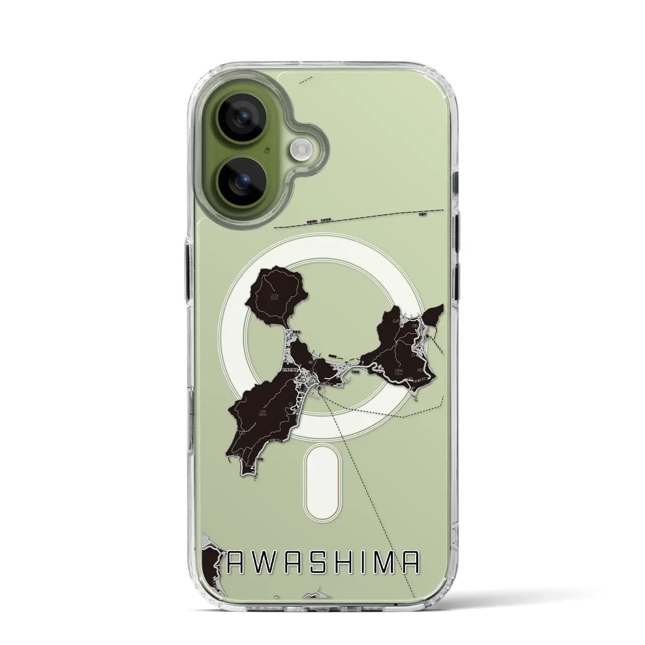 【粟島(香川県)】地図柄iPhoneケース(MagSafeタイプ)