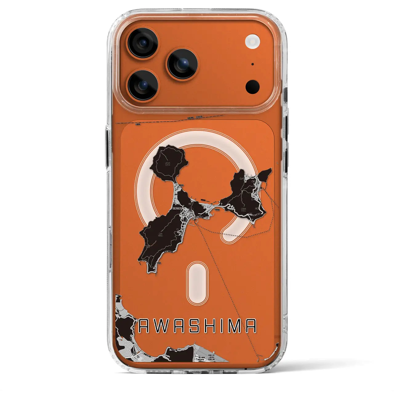 【粟島(香川県)】地図柄iPhoneケース(MagSafeタイプ)