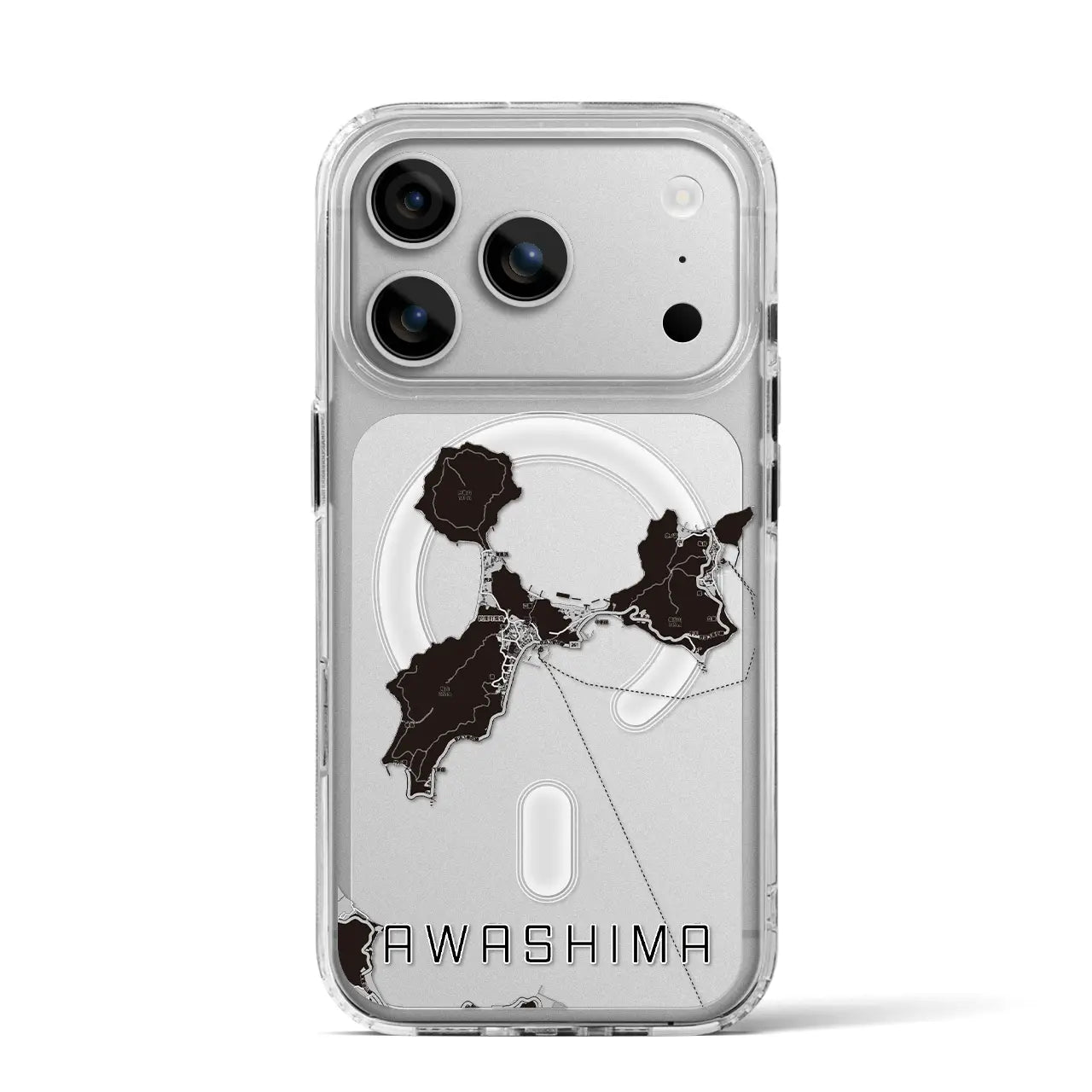 【粟島(香川県)】地図柄iPhoneケース(MagSafeタイプ)