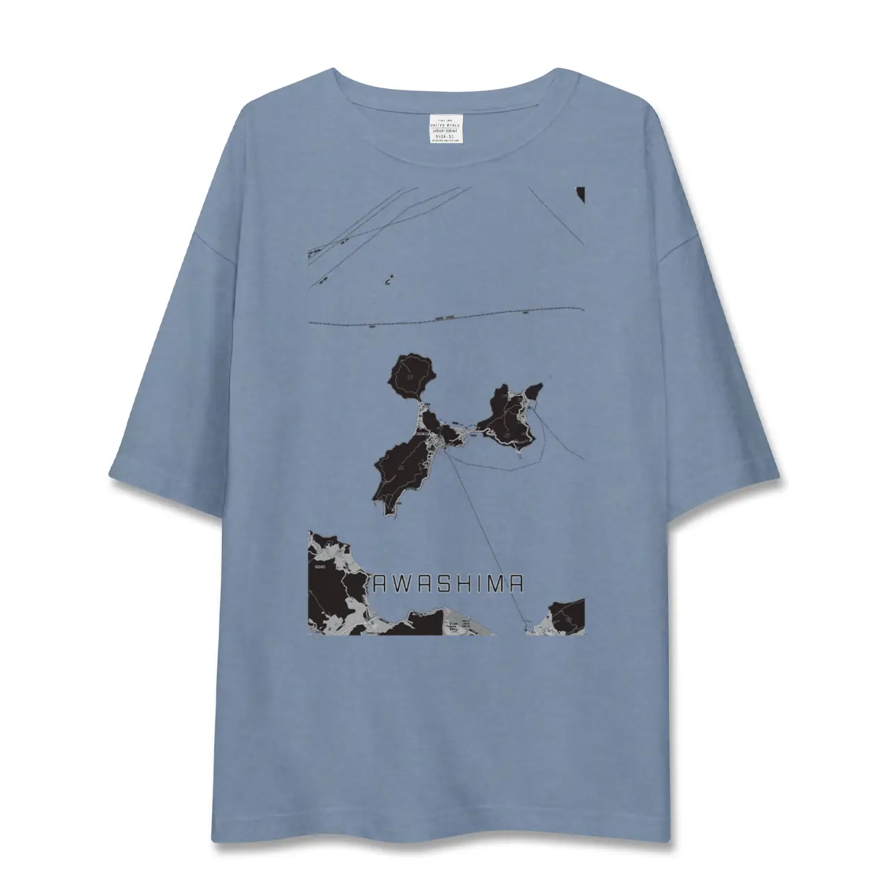 【粟島(香川県)】地図柄ビッグシルエットTシャツ