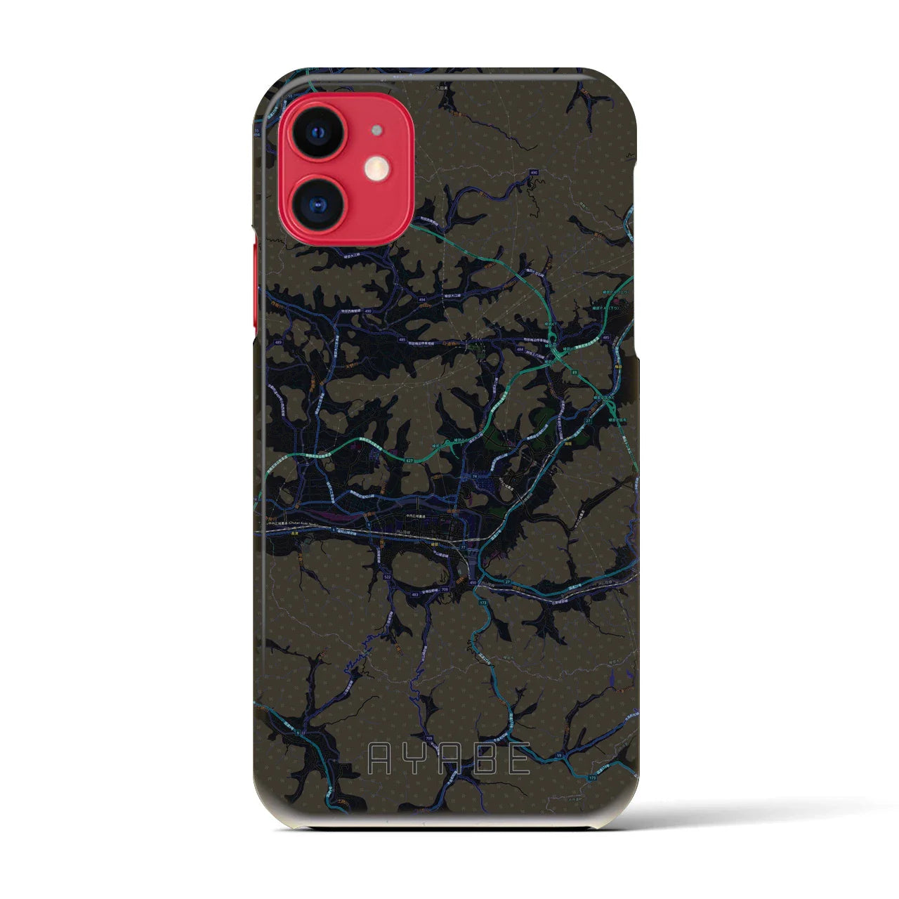 【綾部(京都府)】地図柄iPhoneケース(バックカバータイプ)